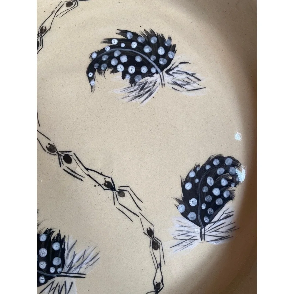 Phineas Ceramics Lewa Kenya Ants Feather Illustration Tart Dish Plate